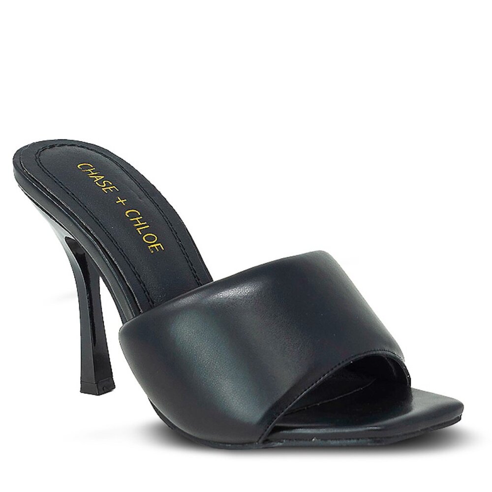 Womenโs Puff Band Mule Sandal Heels